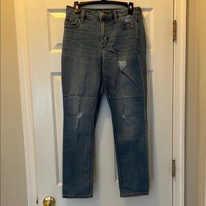 Old Navy Blue Slim Straight Ripped Jeans